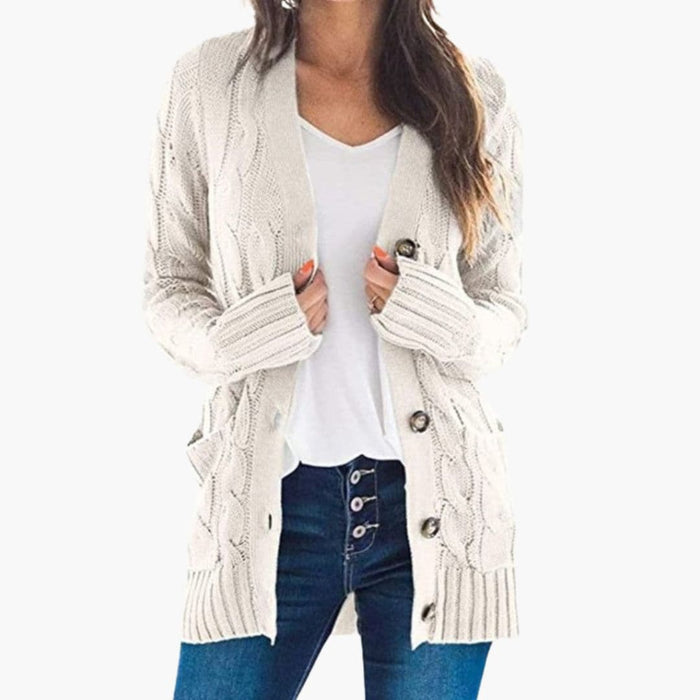 Gilet da donna con bottoni e tasche applicate sul davanti