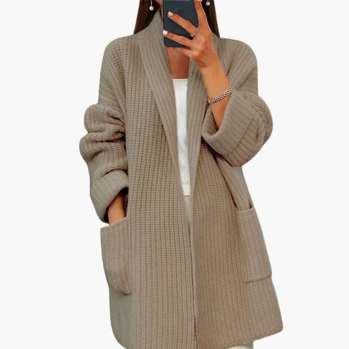 Gilet da donna con scollo a V, apertura frontale e tasche applicate