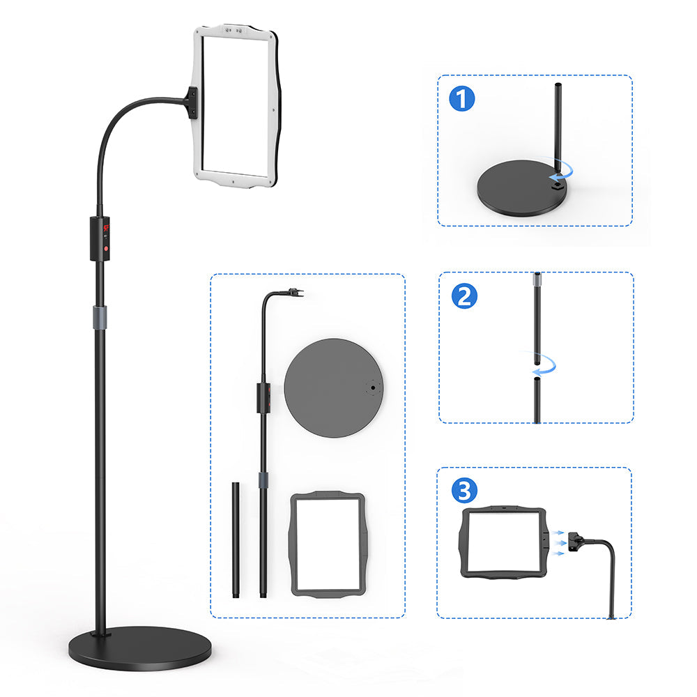 Gulvlampe med Forstørrelsesglas og Fleksibel Svanehals