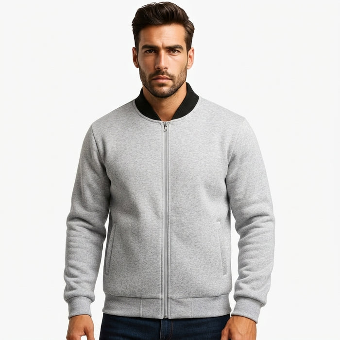 Herren-Bomberjacke mit Reißverschluss und Mesh-Oberfläche
