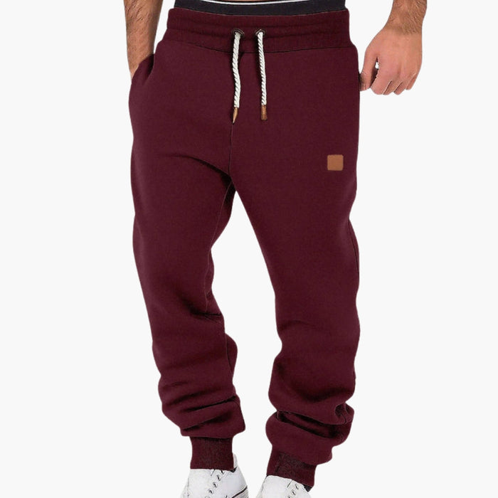 Pantaloni da jogging da uomo in morbido pile con vita elasticizzata