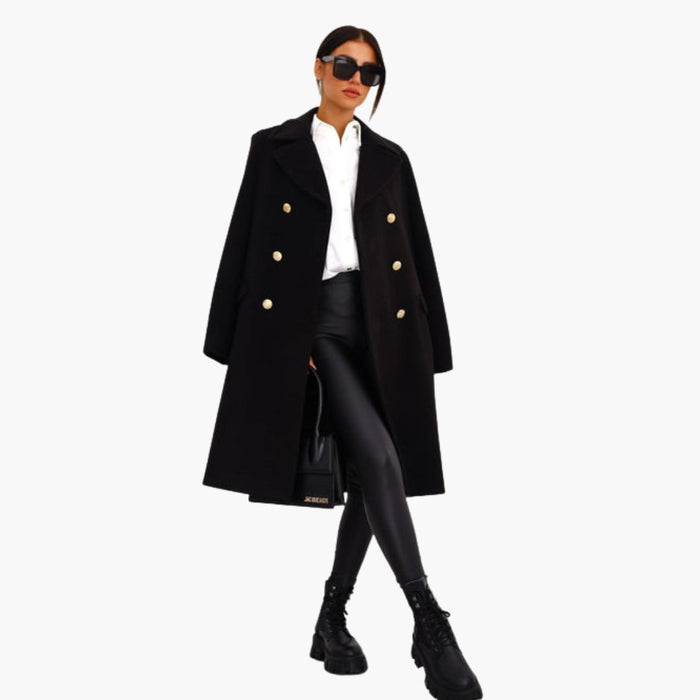 Long manteau pour femme croisé sur le devant