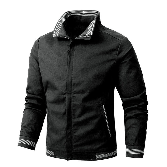 Giacca Harrington da uomo con colletto alto a righe