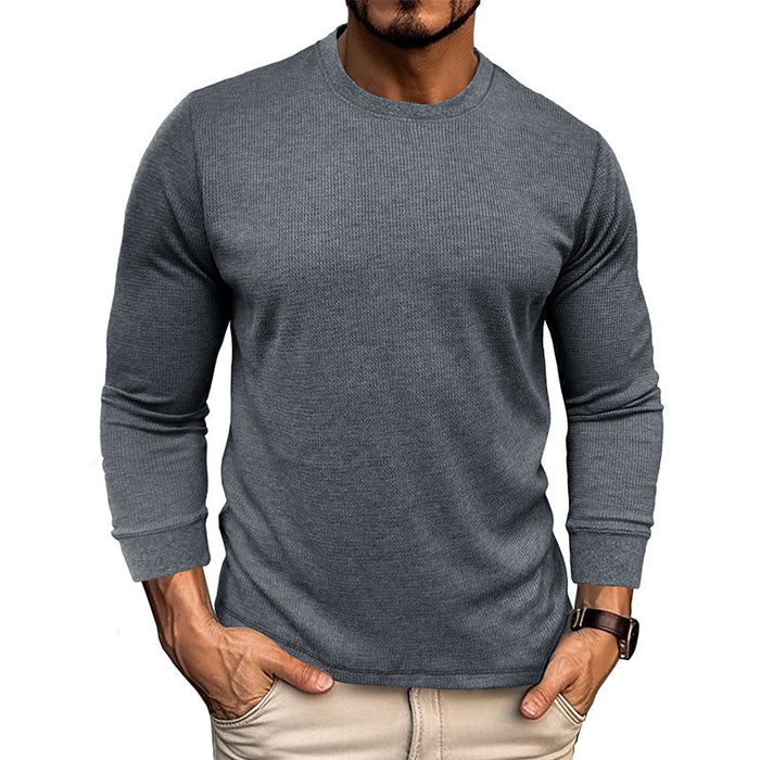 Herren-Langarm-T-Shirt mit strukturierter Oberfläche
