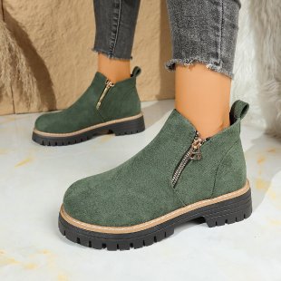 Bottines pour femme avec semelle épaisse et fermeture éclair latérale