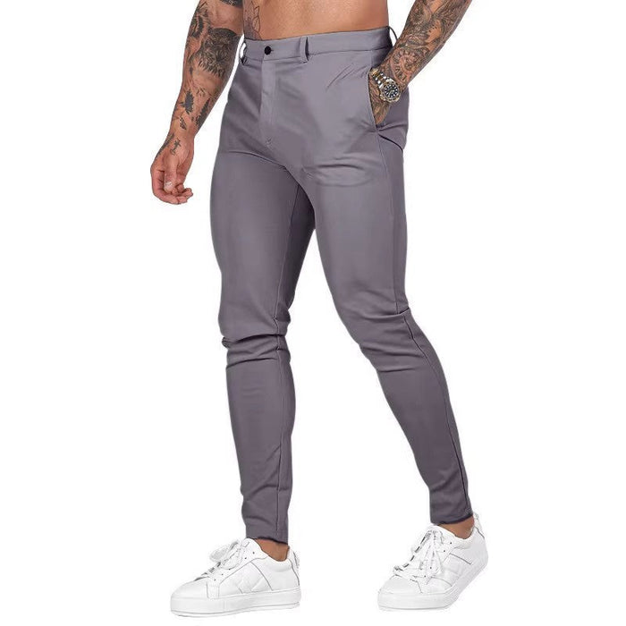 Miesten slim fit -chinot joustavalla vyötäröllä ja taskuilla