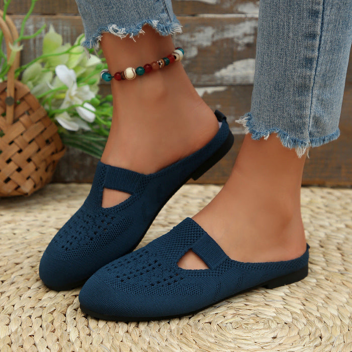 Dame Mesh Slip-On Flats med Åben Tå til Sommer