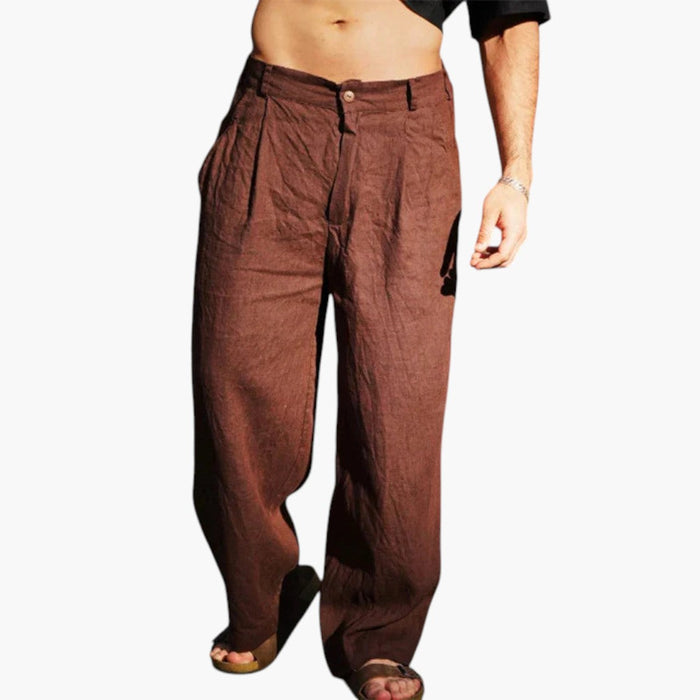 Pantalon pour homme à jambes larges et taille élastique