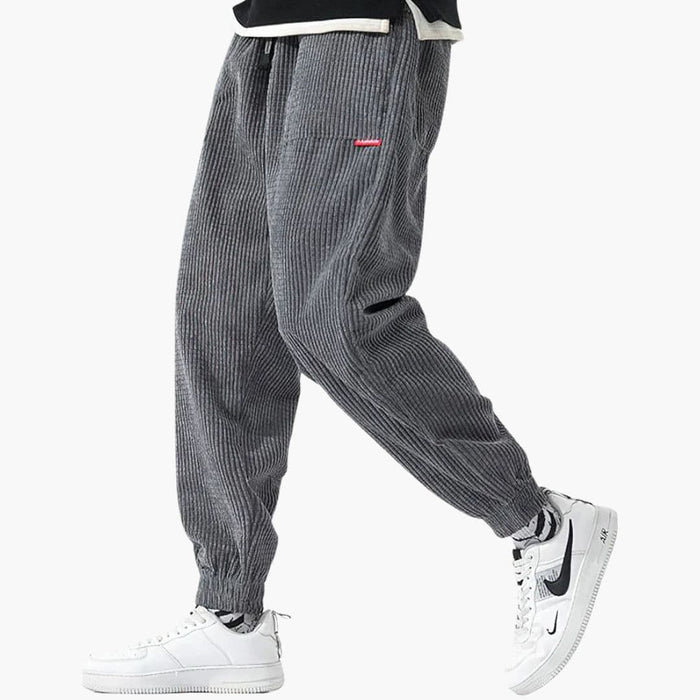 Herren-Jogginghose aus geripptem Velours