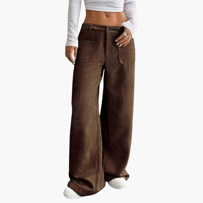 Damenhose aus Cord mit weitem Bein
