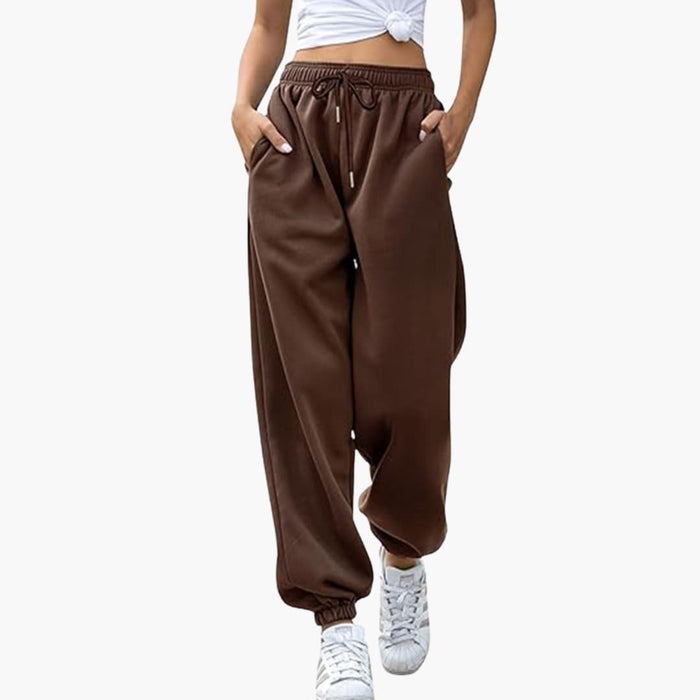 Pantalones de chándal para mujer con piernas anchas y cintura elástica