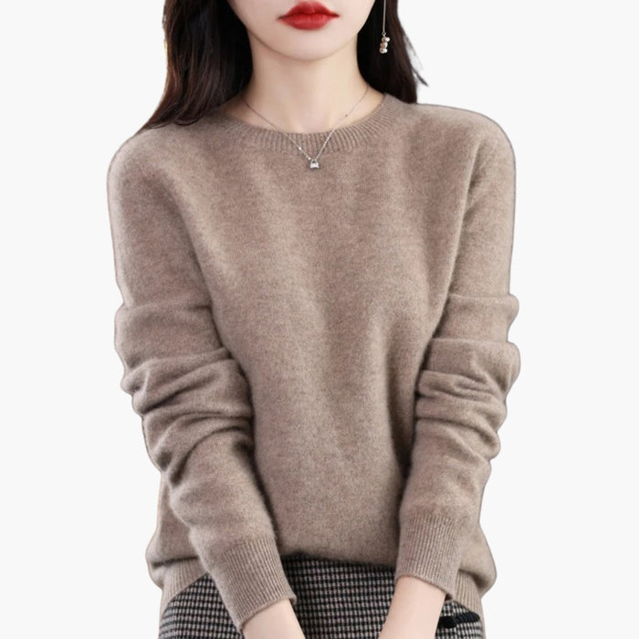 Jersey de mujer con cuello redondo y mangas largas