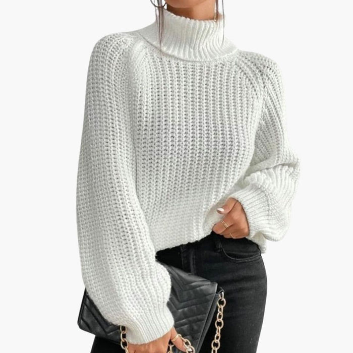 Pullover da donna a collo alto con maniche raglan e vestibilità ampia