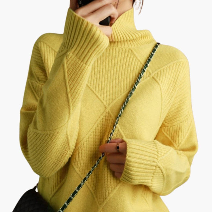 Dame Pullover med Geometrisk Mønster