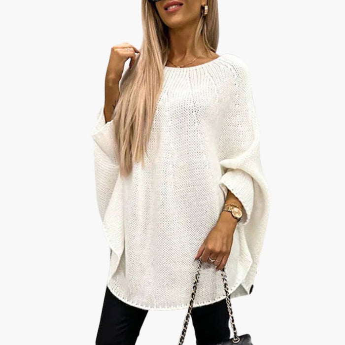 Pull femme à encolure bateau et manches larges