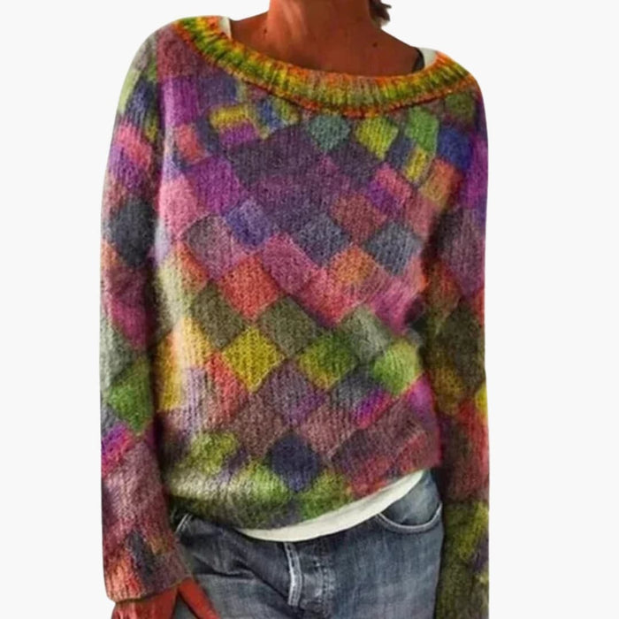Jersey para mujer con cuello redondo y mangas largas