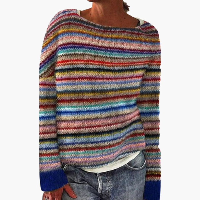 Pull coloré pour femme en maille à col rond