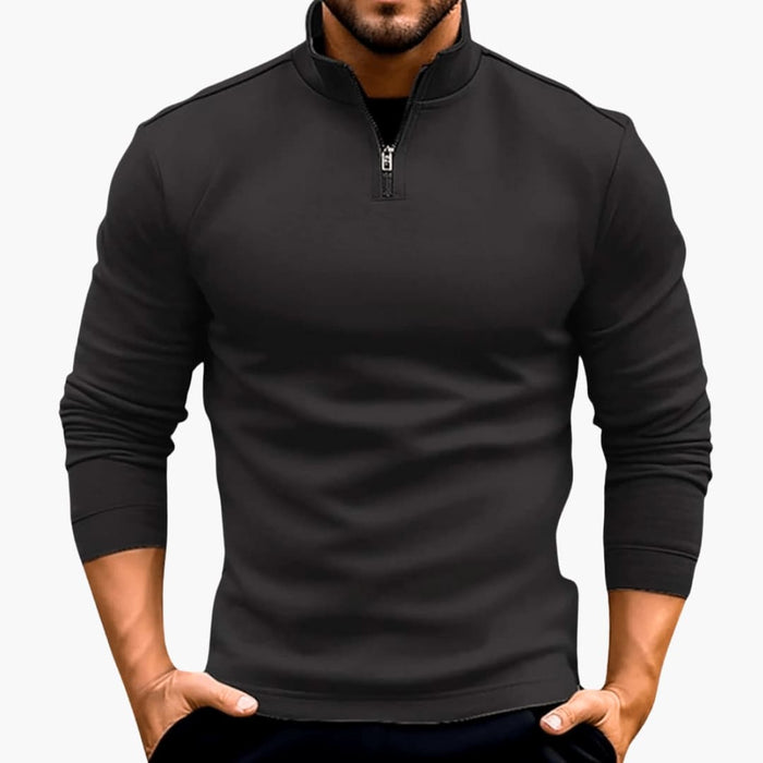 Jersey clásico de hombre con media cremallera