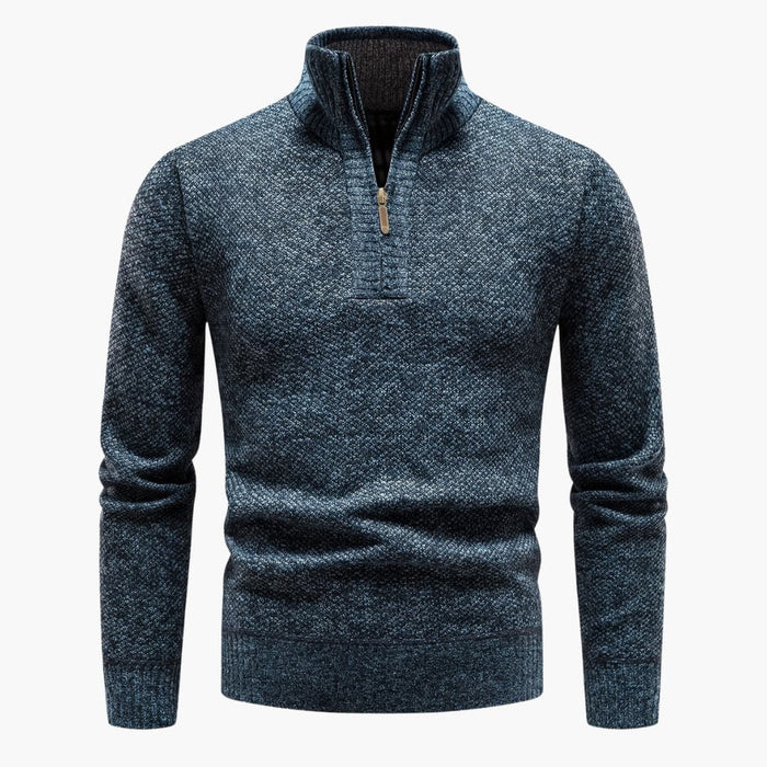 Pull homme à col montant demi-zip