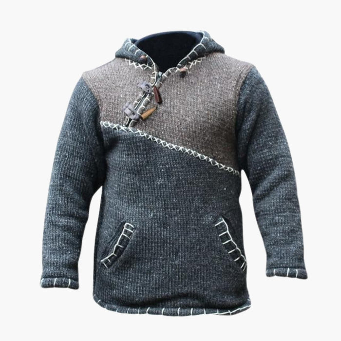 Zweifarbiger Kapuzenpullover für Herren mit Kängurutasche