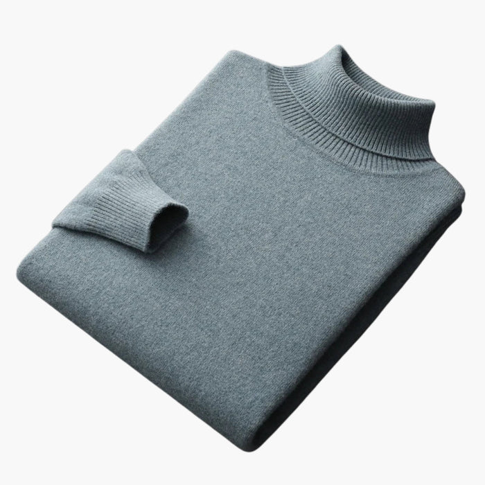 Pull homme à col roulé et manches longues