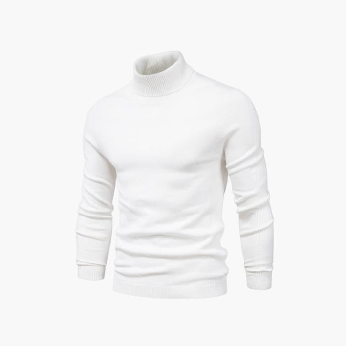 Herren-Rollkragenpullover mit langen Ärmeln und Rippbündchen