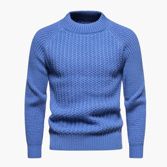 Herrenpullover aus strukturiertem Strick mit Rundhalsausschnitt