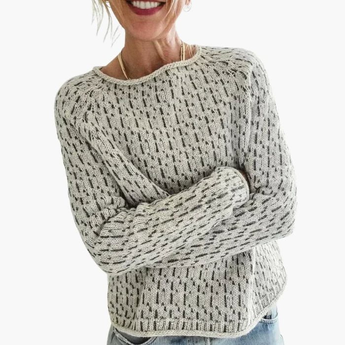 Maglione da donna con motivo testurizzato, girocollo e vestibilità comoda
