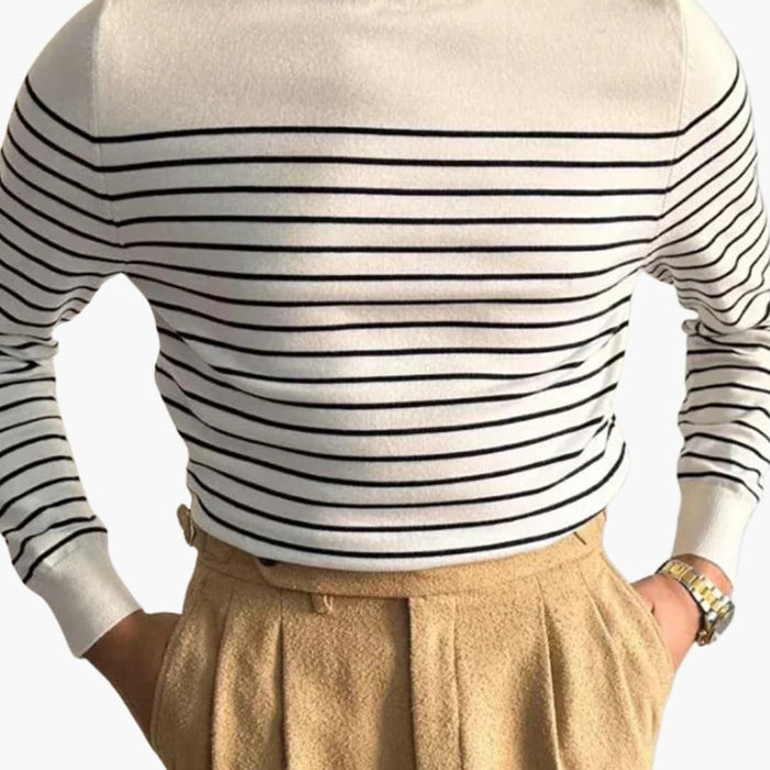 Maglione lavorato a maglia da uomo con collo tondo