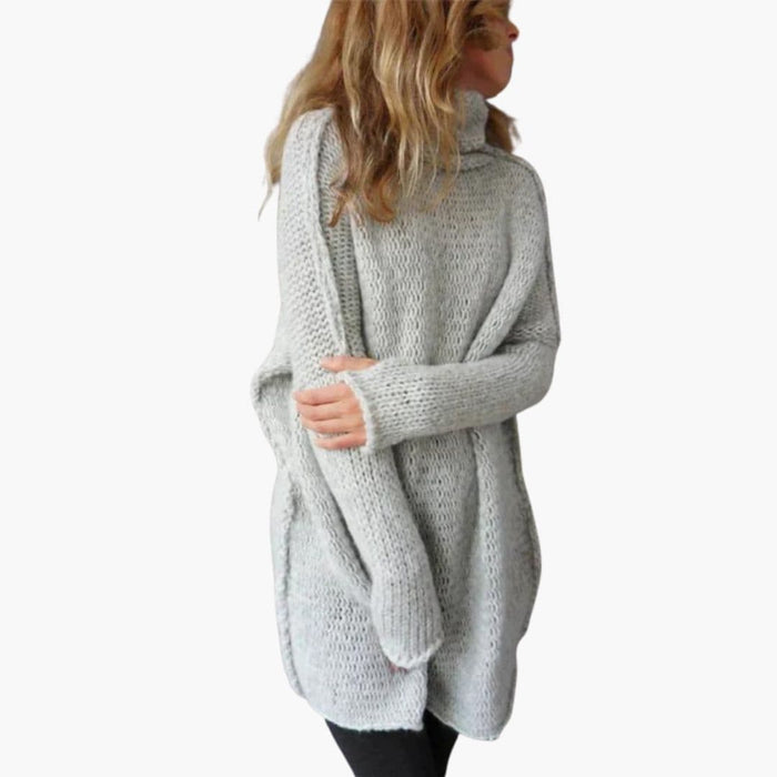 Maglione da donna a collo alto, con maniche lunghe e vestibilità ampia