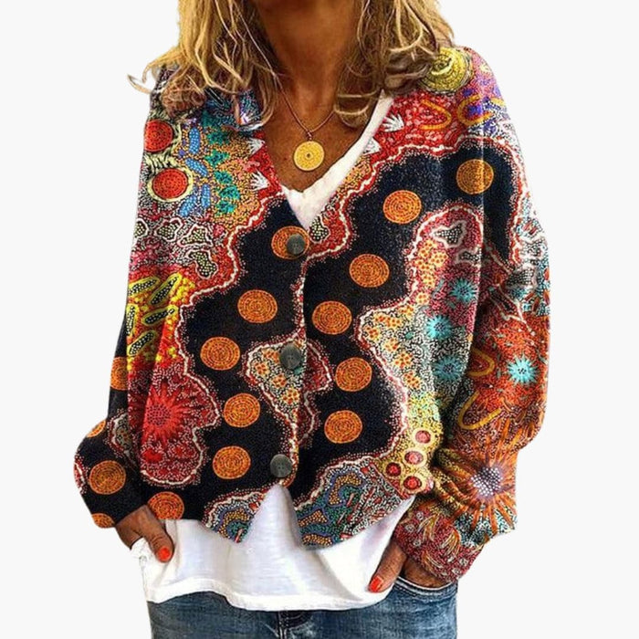 Jersey de punto colorido para mujer