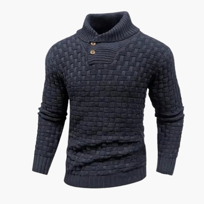 Maglione da uomo con colletto a revers e chiusura con bottoni