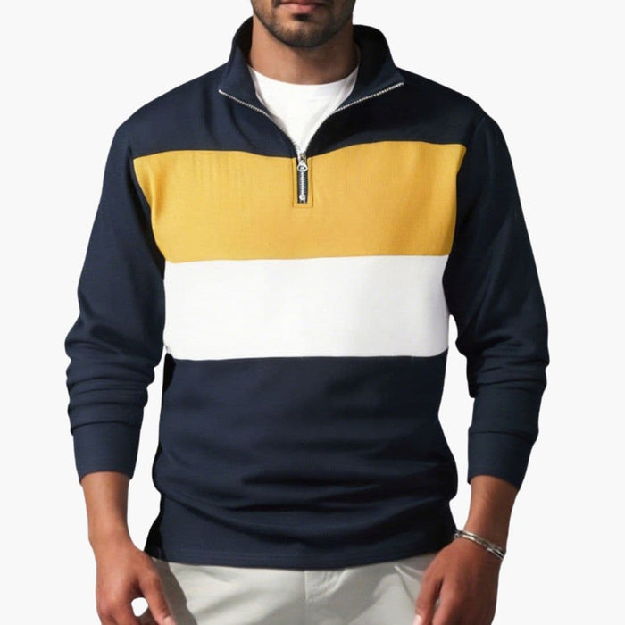 Pull de sport pour homme avec col montant et fermeture éclair