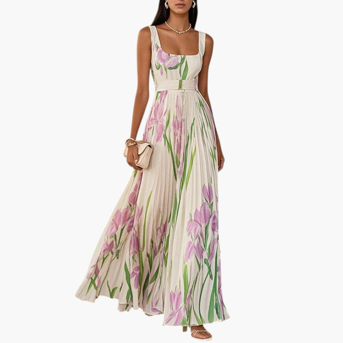 Maxikleid für Damen mit Blumenprint und ausgestelltem Schnitt
