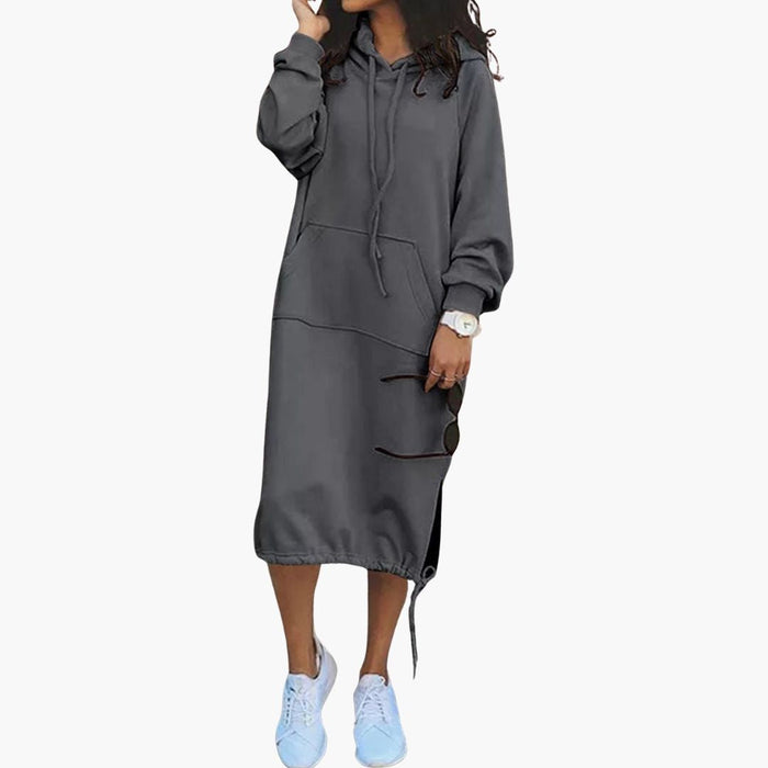 Langes Hoodie-Kleid für Damen