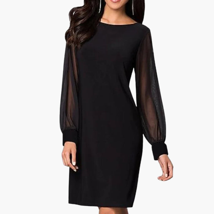 Minikleid für Damen mit halbtransparenten langen Ärmeln