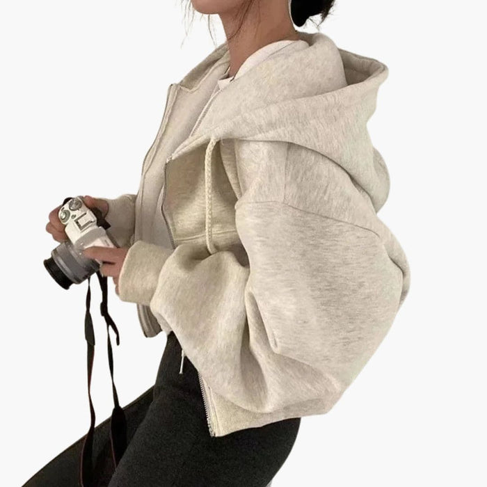 Sweat à capuche court pour femme