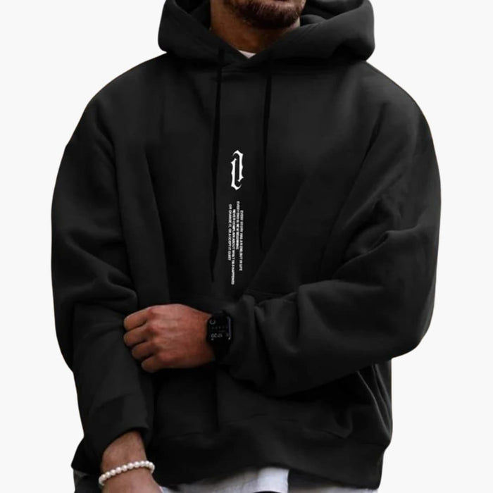 Herren-Hoodie mit Kordelzug und bedruckter Vorderseite