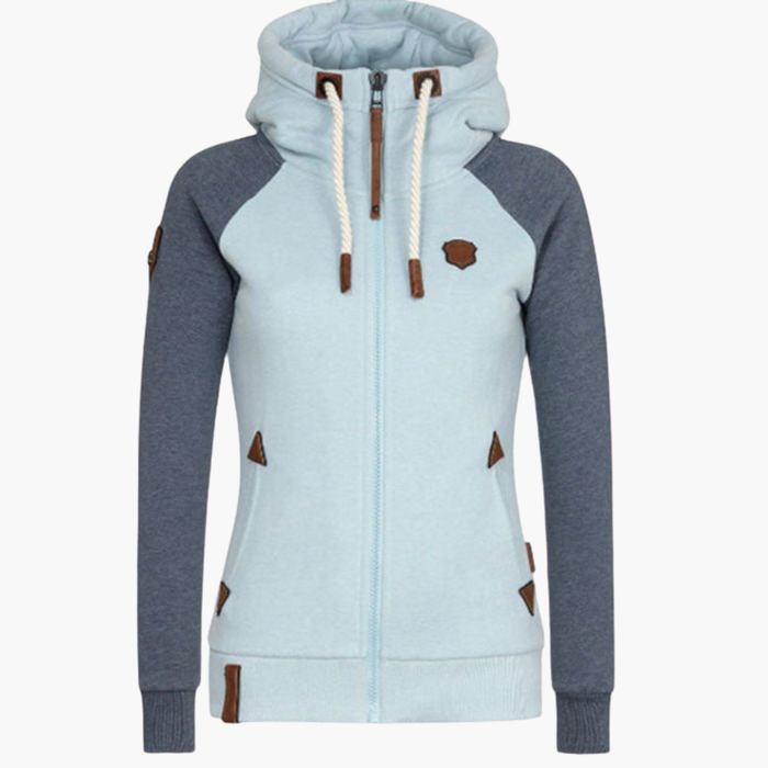 Dame zip hoodie med snøre