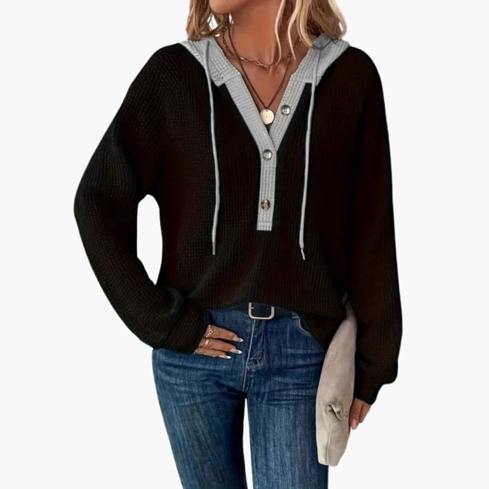 Damen-Sweatshirt mit Kapuze und Kontrastfutter