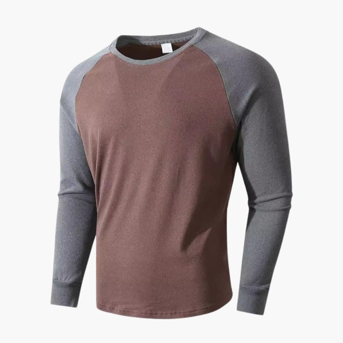 Herren-Sportshirt mit langen Ärmeln, Raglanärmeln und Rundhalsausschnitt