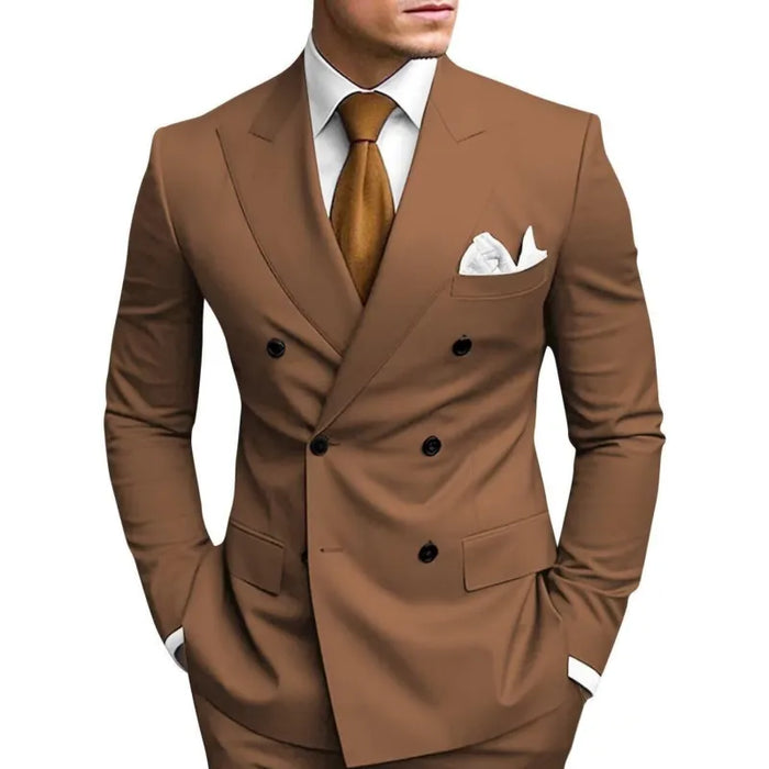 To-delt herre kostume med crossover jakke og slim-fit bukser