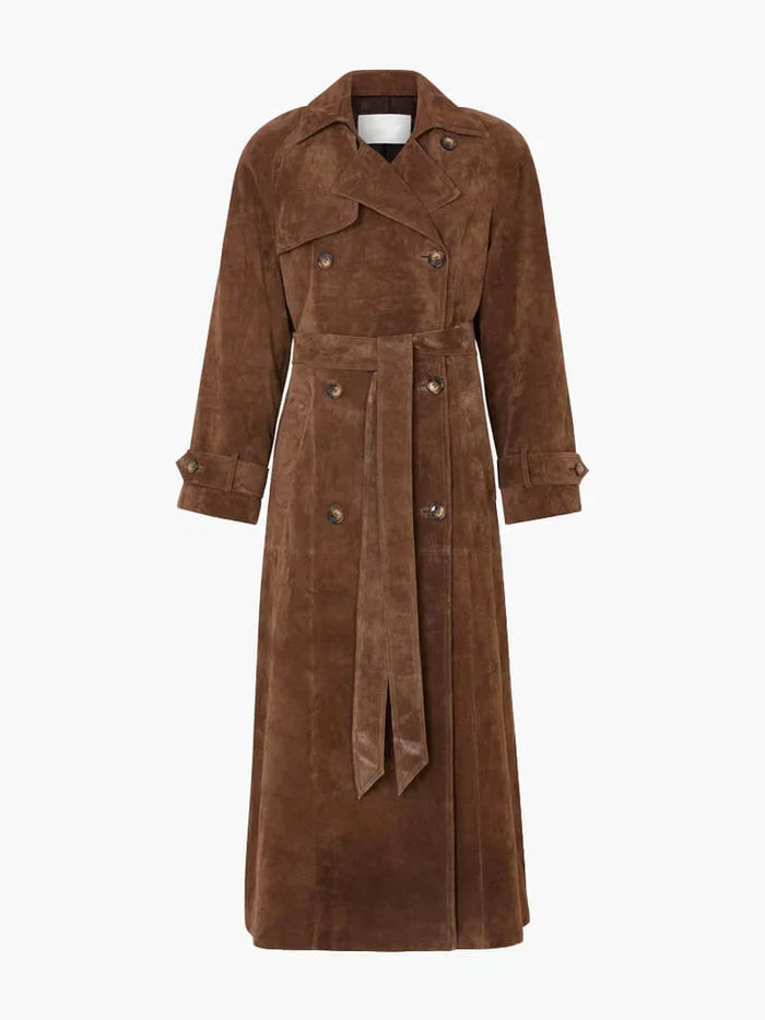 Dame Trenchcoat med Bælte og Klassisk Pasform