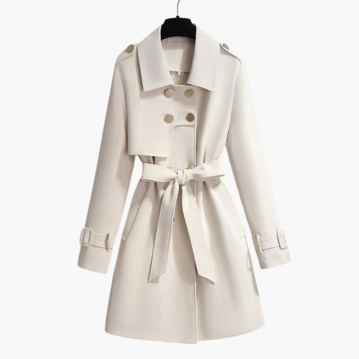 Damen-Trenchcoat mit Taillengürtel und Knopfverschluss