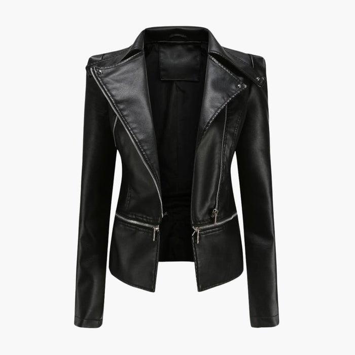 Bikerjacka för dam med slim fit