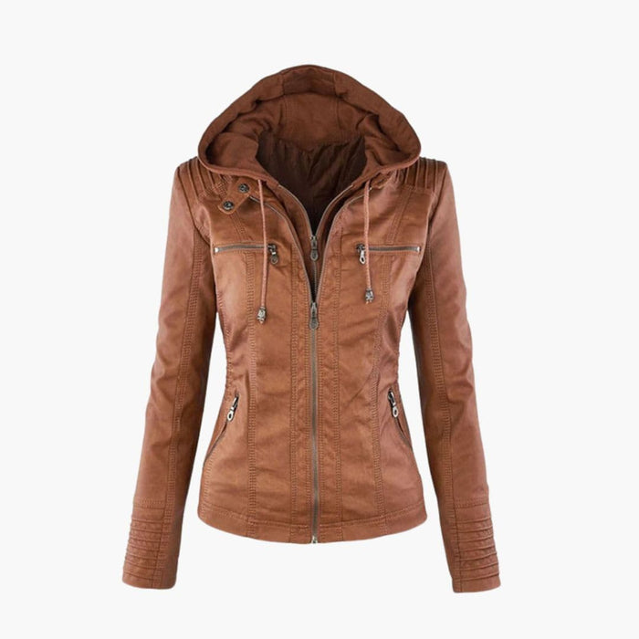 Chaqueta para mujer con capucha y bolsillos delanteros