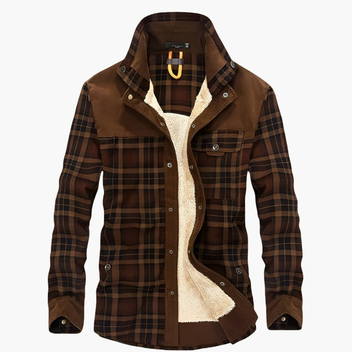 Outdoor-Flanelljacke für Herren mit Fleecefutter und Knöpfen
