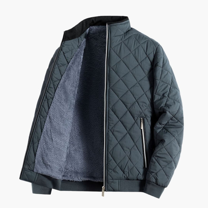 Chaqueta acolchada para hombre con forro interior y cremallera frontal
