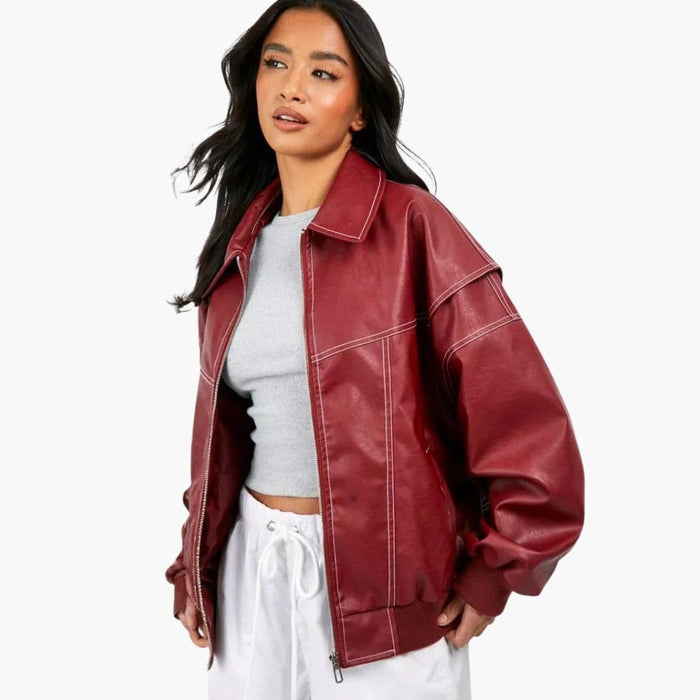 Giacca oversize da donna con cerniera