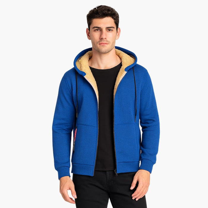 Herren-Kapuzenjacke mit Reißverschluss und Fleecefutter